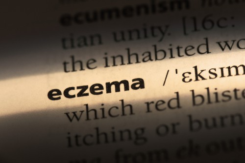 The word eczema highlighted in a dictionary